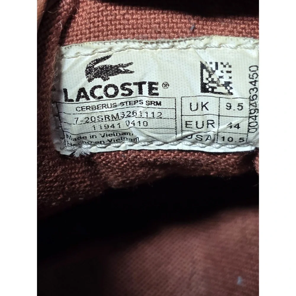 Lacoste Cerberus Steps SRM‎ Leather Boots Mens Size 10.5 Brown High Top Casual